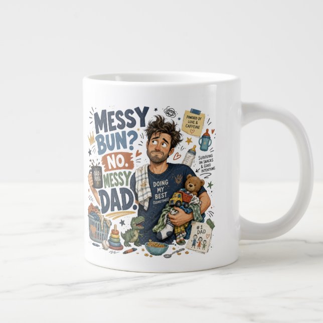 Messy Bun Large Coffee Mug (Right)