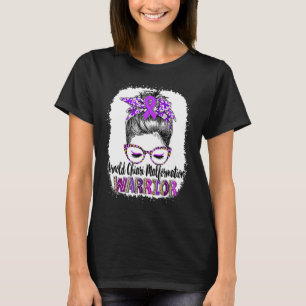 Messy Bun Leopard Arnold Chiari Malformation Warri T-Shirt