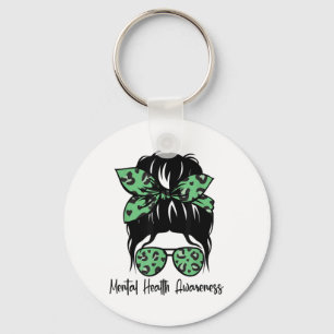 Messy Bun Mental Health Awareness Mental Health S Key Ring