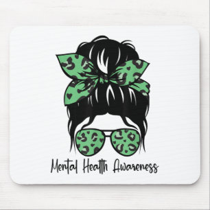 Messy Bun Mental Health Awareness Mental Health S Mouse Pad
