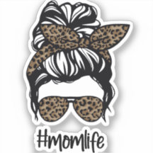 Messy Bun #momlife Leopard
