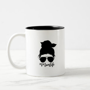 Messy Bun Momlife-Mum-Mothers day-Kids Two-Tone Coffee Mug