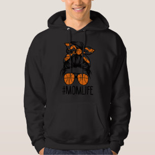 Messy Bun Mum Life Basketball Women Mother's Day M Hoodie