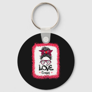 Messy Bun One Loved Cousin Mother Mommy Women Vale Key Ring