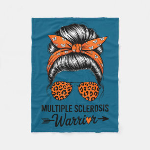 Messy bun orange ribbon strong multiple sclerosis fleece blanket