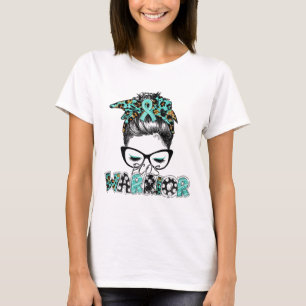 Messy Bun Pcos Polycystic Ovarian Syndrome Awarene T-Shirt