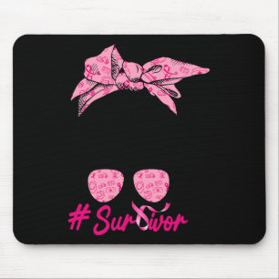 Messy Bun Pink Breast Cancer Awareness Mouse Pad