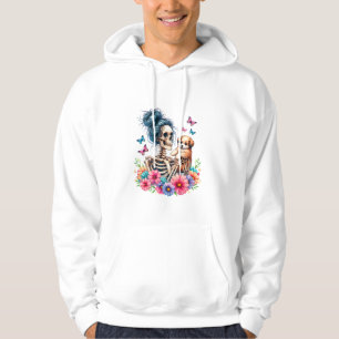 Messy Bun Skeleton Cute Puppy Dog Lovers Halloween Hoodie