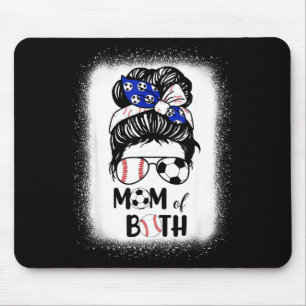 Messy bun soccer mom baseball mom of both mothers mouse pad