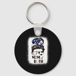 Messy bun soccer mum baseball mum of both mothers key ring