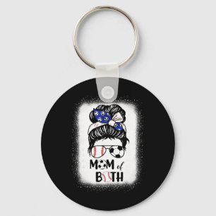 Messy Bun Soccer Mum Sell Mum Of Both Mothers Day  Key Ring