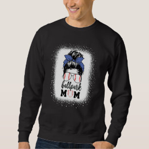 Messy Bun Softball Mum Mother's Day Ballpark Mama Sweatshirt