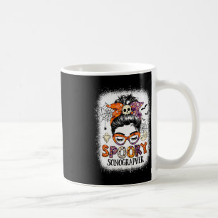 Messy Bun Spooky Sonographer Fun Halloween Costume Coffee Mug
