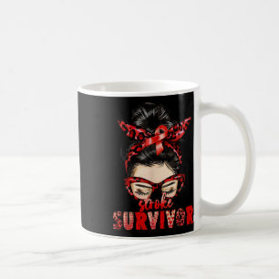 Messy Bun Stroke Survivor Warrior Stroke Awareness Coffee Mug