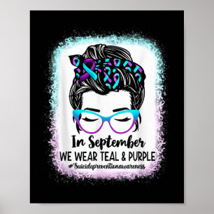 Messy Bun Suicide Prevention Awareness Month Septe Poster