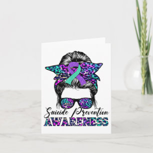 Messy Bun Suicide Prevention Awareness Suicide Rib Card
