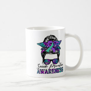 Messy Bun Suicide Prevention Awareness Suicide Rib Coffee Mug