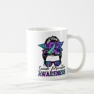 Messy Bun Suicide Prevention Awareness Suicide Rib Coffee Mug