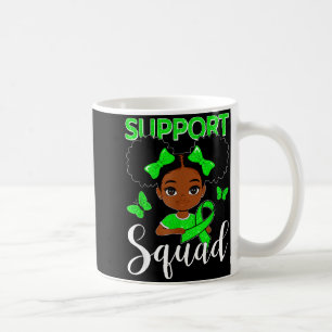 Messy bun support squad mental health cute blackMe Coffee Mug