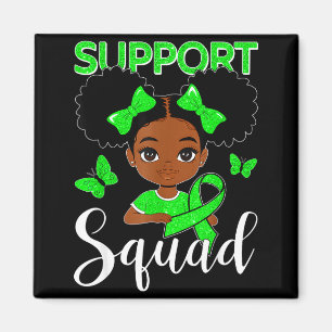 Messy bun support squad mental health cute blackMe Magnet