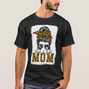 Messy Bun Track Field Mum Running Runner Mothers T-Shirt