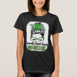 Messy Bun Traumatic Brain Injury Warrior T-Shirt