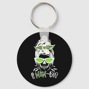 Messy Bun Zombie Mum Funny Halloween Costume Skull Key Ring