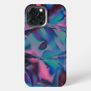 Messy curves polished of bright cyan to pink hues iPhone 13 pro max case