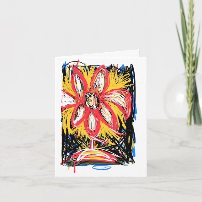 Messy Flower - "TY for never staying within..." Thank You Card (Front)
