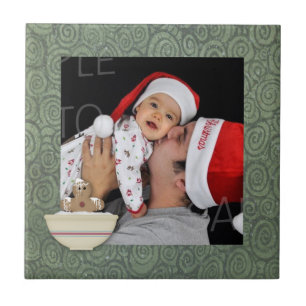 Messy Gingerbread Man Custom Holiday Photo Tile
