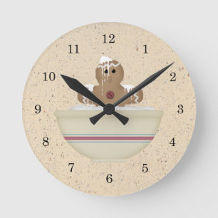 Messy Gingerbread Man Wall Clock