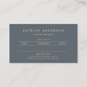 Messy Gold Line Blue Periwinkle Professional Appointment Card