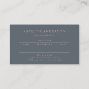 Messy Gold Line   Blue Periwinkle   Professional Referral Card