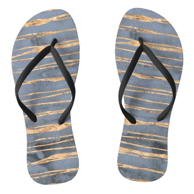 Messy Gold Line | Blue Periwinkle | Professional Thongs (Footbed)