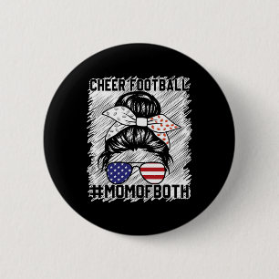 Messy Hair Bun Cheer Footll Cheerleading Mum Of Bo 6 Cm Round Badge