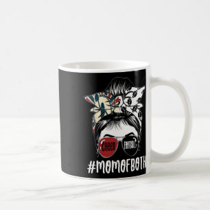 Messy Hair Bun Cheer Footll Cheerleading Mum Of Bo Coffee Mug