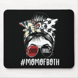 Messy Hair Bun Cheer Footll Cheerleading Mum Of Bo Mouse Pad