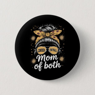 Messy Hair Flair Cheer Footll Cheerleading Mum Of 6 Cm Round Badge
