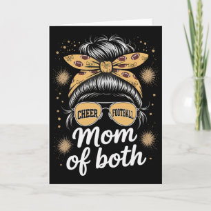 Messy Hair Flair Cheer Footll Cheerleading Mum Of Card