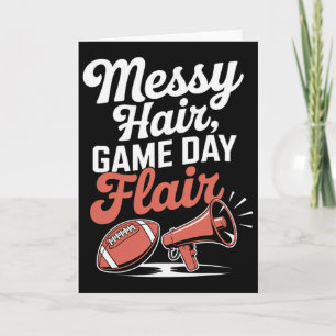 Messy Hair Flair Cheer Footll Cheerleading Mum Of Card