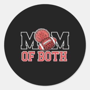 Messy Hair Flair Cheer Footll Cheerleading Mum Of Classic Round Sticker