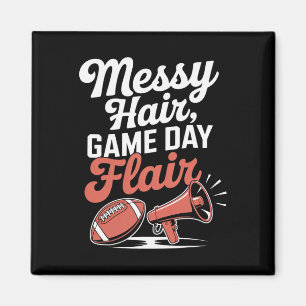 Messy Hair Flair Cheer Footll Cheerleading Mum Of Magnet