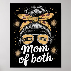 Messy Hair Flair Cheer Footll Cheerleading Mum Of Poster