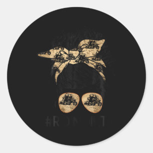 Messy Hair Glasses Riding Dirty Atv Sxs Rider Offr Classic Round Sticker