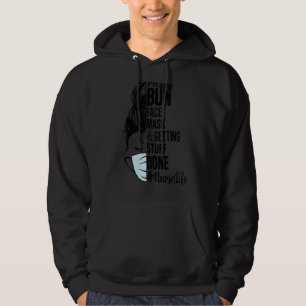 Messy Hair Woman Bun Nurse Life Healthcare Life 2 Hoodie