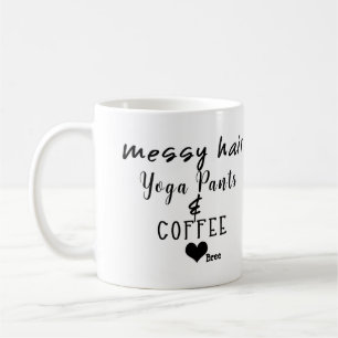 Messy Hair Yoga Pants Coffee Personalised Chic Mug