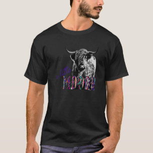 Messy Highland Cow Little Moody Western Country Fa T-Shirt