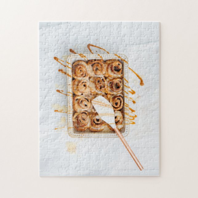 Messy Homemade Cinnamon Rolls Jigsaw Puzzle (Vertical)