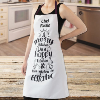 Messy Kitchen is Happy and Ecstatic Personalised Apron