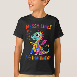 Messy Lines Big Imagination Kids' Crayon Dragon T-Shirt